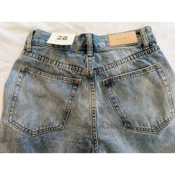 MNML  Distressed Denim Jeans Zipper Ankle Men Size 28 Blue Straight - Picture 5 of 10